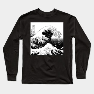 The Great Wave off Kanagawa - Black and White Long Sleeve T-Shirt